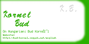 kornel bud business card